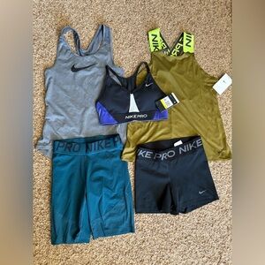 Nike Pro Bundle Lot Women’s Size Small Shorts Tank Top and Sports Bra NWT